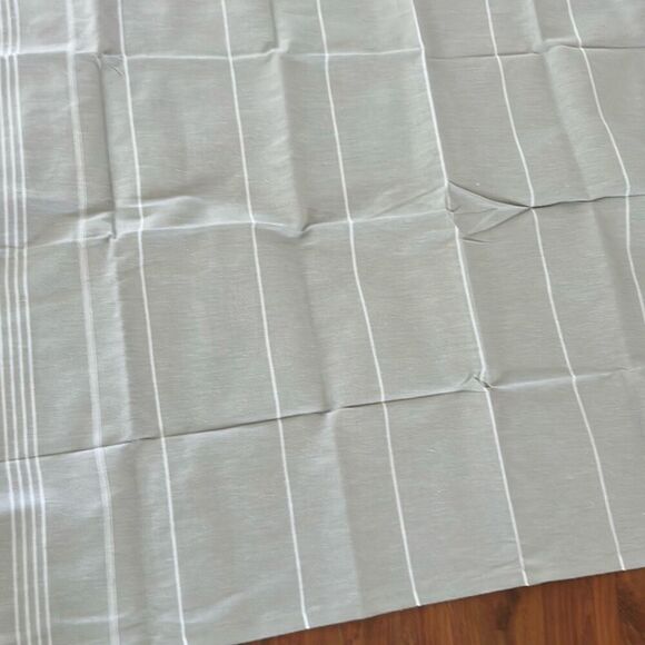 NWT Linum Home Gray striped throw blanket lightweight cotton made in turkey with - Picture 6 of 7